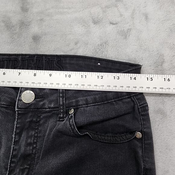 V.I.P. Jeans Women 9/10 Black Super Stretch Distressed Denim Skinny Ankle Casual - Picture 9 of 13